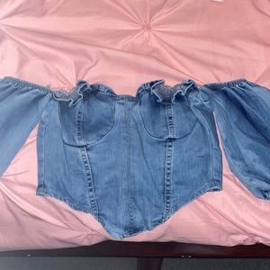 PRETTY denim crop top